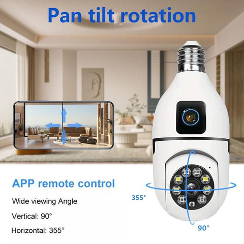 360° WiFi CCTV Camera – 1080P Full HD Bulb Camera with Night Vision