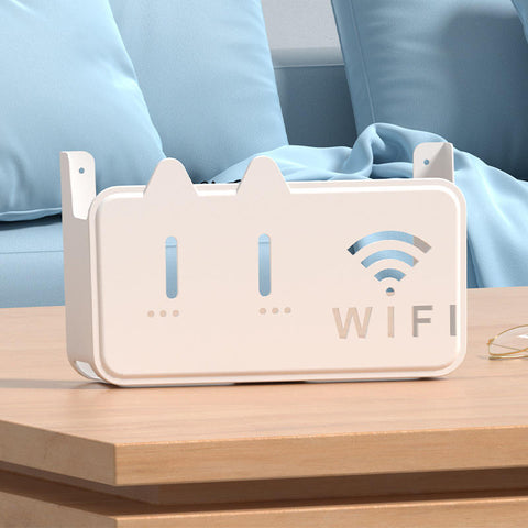 Wall-Mounted WiFi Router Shelf – Cable Organizer & Storage Rack