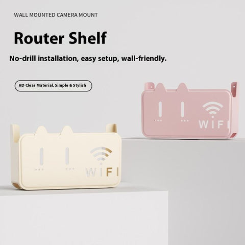 Wall-Mounted WiFi Router Shelf – Cable Organizer & Storage Rack