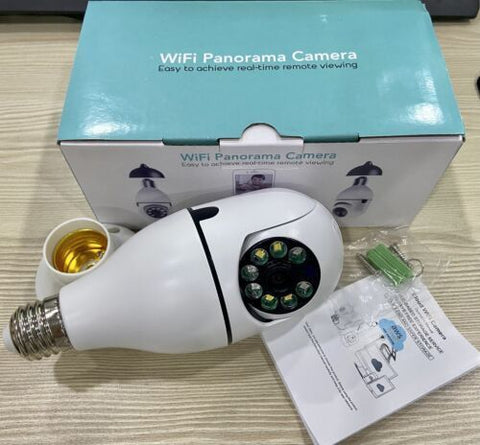 360° WiFi CCTV Camera – 1080P Full HD Bulb Camera with Night Vision